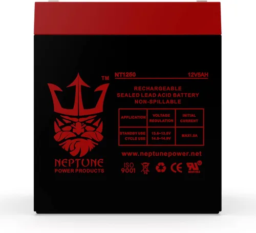 Neptune Power Product Brand NT1250 - Batería recargable SLA de 12 V 5 Ah, repuesto para abridores de puertas de garaje y alarmas para el hogar