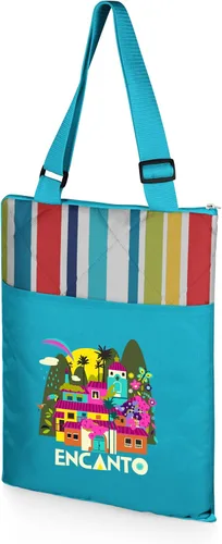 Picnic TIME Disney Encanto Vista - Manta de picnic al aire libre, manta plegable para playa y campamento con correa de transporte y bolsillo de