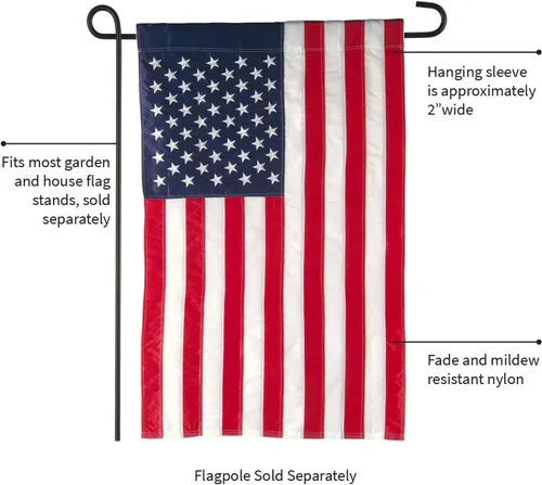 Vista 7 de Evergreen Enterprises EG11220 Bandera de los Estados Unidos de América para jardín.