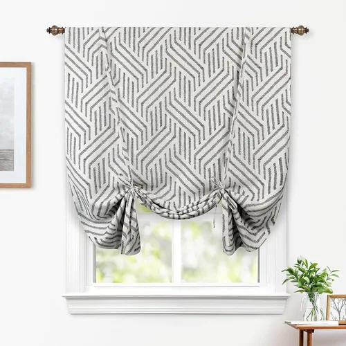 Vista 15 de DriftAway Cenefa de Lino Estilo Granja con Forro de Doble Capa con Aislamiento Térmico para Oscurecer la Habitación, Cenefas Opacas para Ventana