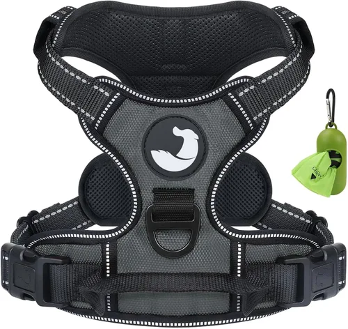 Vista 8 de Joytale Arnés sin tirones para perros pequeños, chaleco reflectante para mascotas con clip frontal, arnés acolchado suave ajustable con asa de fácil