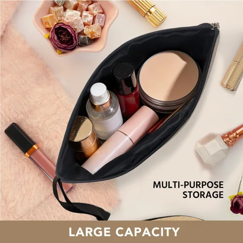 Vista 5 de Hanamiya Na Bolsa de aperitivos para viajes, divertida bolsa de maquillaje impermeable, lavable, reutilizable para viajes, playa, bonitas bolsas