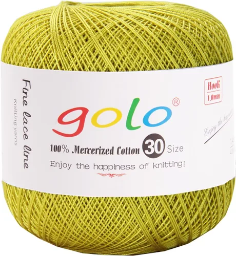 Vista 120 de Golo 3 bolas de hilo de ganchillo tamaño 30, hilo de bordar y lana para tejer a mano para calados 045