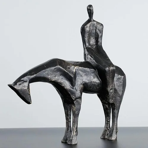 ArtsPavilion Equestrian Figure Statue, Equestrian Sculpture Metal Handicraft,Animal Horse Sculpture for Home Office Decoration Tabletop Decor