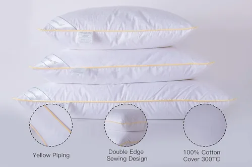 Vista 6 de Almohadas de Plumas de Ganso Tamaño Estándar Una Almohada 100% Algodón Clásico Blanco con Soporte Frescas Almohadas de Cama para Personas que