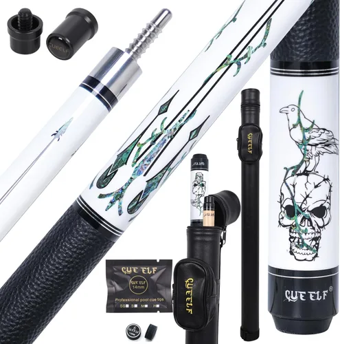 Vista 9 de Taco de Billar de Madera de Arce Canadiense 100% Taco de Billar con Punta de 13mm Palo de Billar de 19.5-21oz Tacos de Billar Adecuados para Bares