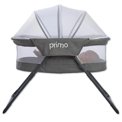 Cocoon Deluxe - Cuna plegable de viaje (gris jaspeado) – Cama ligera para bebé y moisés portátil con toldo de malla extraíble, cuna de viaje