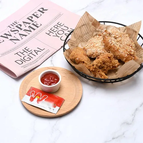 Vista 3 de Cestas de comida rápida Cestas de comida ovaladas Bandejas para servir alimentos para papas fritas Hamburguesas sándwiches sándwiches de pollo Fruta