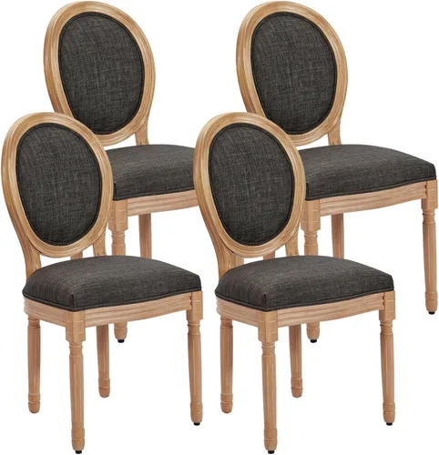 Vista 13 de Juego de 2 sillas de comedor de ratán, sillas de comedor de estilo francés rústico de mediados de siglo, sillas de comedor de acento estilo granja