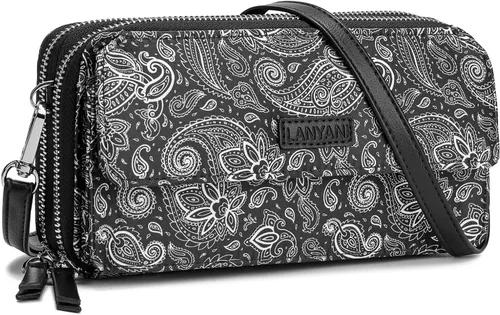 Vista 36 de Lanyani Cartera Cruzada RFID con Correa de Muñeca y Bolsillo para Teléfono para Mujeres de Cuero Vegano