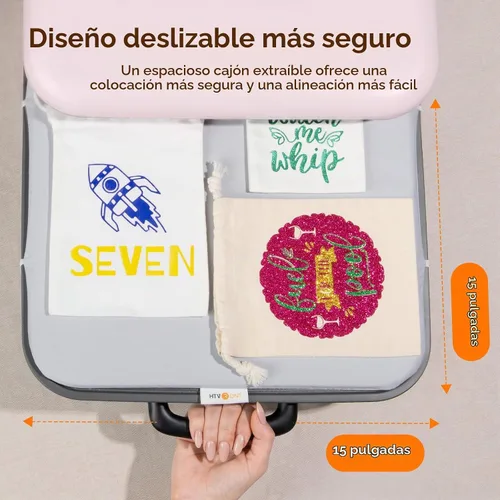 Vista 7 de HTVRONT Máquina automática de prensa de calor para camisetas con liberación Azul