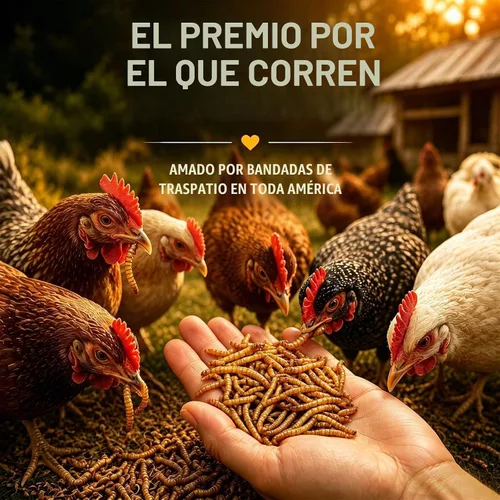 Vista 4 de RANZ Gusanos secos de harina de 2 libras para pollos y aves silvestres