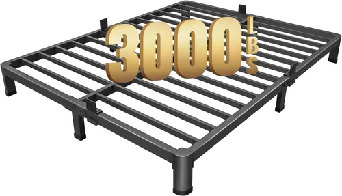 Vista 22 de MAF Marco de cama de plataforma de metal gemela de 7 pulgadas con patas con esquinas redondeadas, soporte de listones de acero de servicio pesado