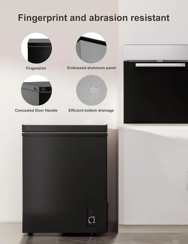 Vista 7 de Congelador de Pecho de 3.5 pies cúbicos - Compacto, Mini Congelador Profundo Eficiente en Energía con Cestas Removibles para Apartamentos, Casas