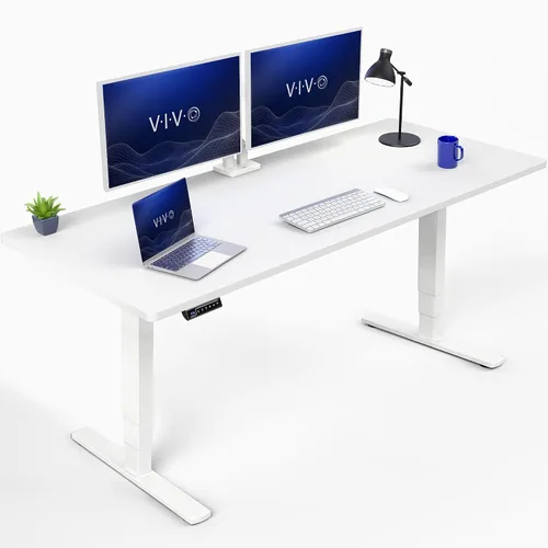 Vista 22 de VIVO - Escritorio eléctrico de pie de 71 x 30 pulgadas con marco de bambú real, ajuste de pantalla táctil, soporte de marco de 176 lb, serie 2E