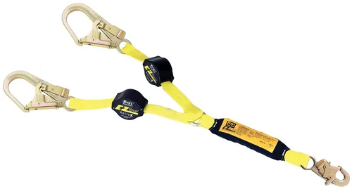 3M DBI-SALA Retrax 1241481 - Cordón de absorción de impactos, tela retráctil de 6 pies 100% de amarre y gancho a presión en el centro, ganchos de