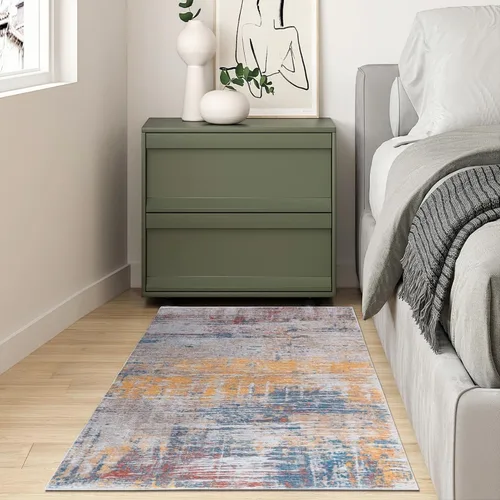 Vista 41 de Auemtyn Alfombra lavable de 6 x 9, moderna, abstracta, suave, delgada, antideslizante, para interiores, para sala de estar, dormitorio, comedor