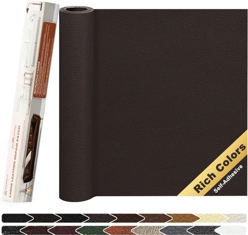 Vista 17 de KING MOUNTAIN Parche de reparación de cuero, cinta autoadhesiva de reparación de cuero de 4 x 63 pulgadas para muebles de cuero dañados, asientos