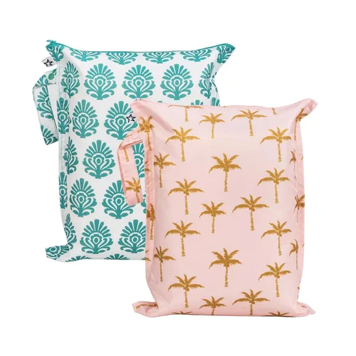 Vista 10 de Tiny Twinkle Bolsas húmedas a prueba de desorden Paquete de 2 bolsas húmedas reutilizables impermeables para trajes de baño Ropa de bebé Bolsa