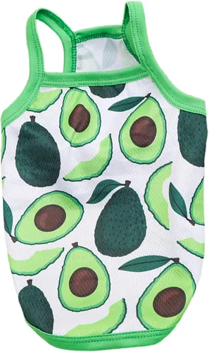 Camiseta para perro, encantadora camiseta de perros con estampado de frutas de dibujos animados, tirantes para mascotas con estampado de aguacate,