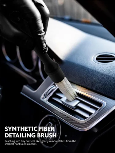 Vista 4 de Fantasticlean Juego de 9 piezas de detalles para el interior del automóvil, paño de microfibra y aplicador, cepillos de detalles de una sola cabeza