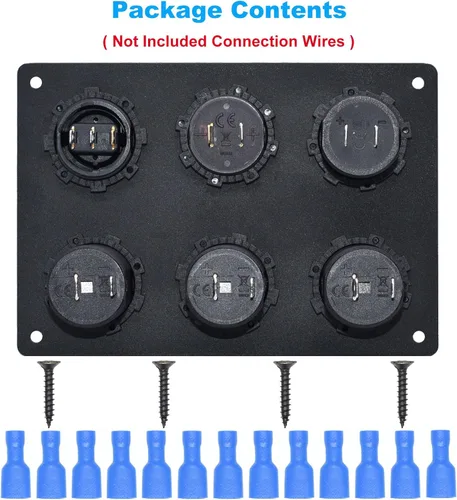 Vista 6 de Cllena - Enchufe de cargador USB dual 2.1A y 2.1A + voltímetro LED + adaptador de encendedor de cigarrillos de 3 enchufes Toma de corriente de 12V +