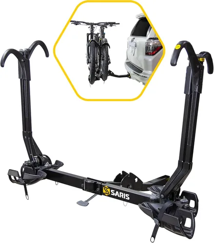 Vista 14 de Saris SuperClamp Hitch Rack – Lightweight Platform Bike Carrier for Car, SUV, Truck & RV – Tilting Design, Zero Frame Contact, Fits Road, Mountain &