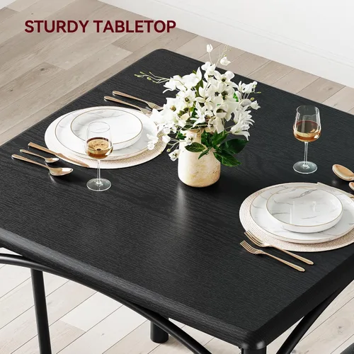 Vista 12 de GAOMON Juego de mesa de comedor para 4, mesa de cocina de 5 piezas y sillas para 4 con sillas tapizadas, juego de mesa de comedor rectangular, juego