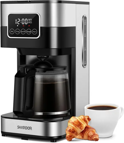 Vista 9 de SHARDOR Cafetera programable de 10 tazas, máquina de café de goteo de preparación regular y fuerte para el hogar y la oficina, apagado automático
