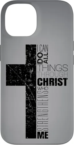 Vista 4 de iPhone XS Max Negro Cristiano Cruz Religiosa Biblia Verso Filipenses 4 13 Caso