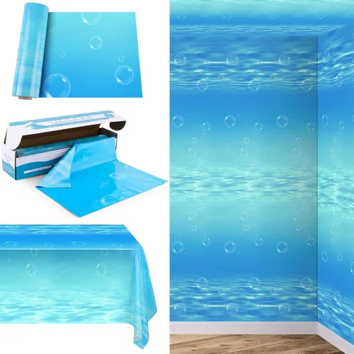 Vista 53 de Kochorie Rollo de Mantel de Copos de Nieve Rojo de 100 Pies x 54 Pulgadas con Caja Cortadora, Cubierta de Mesa Impresa con Copos de Nieve Temática