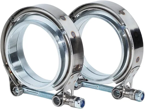 Vista 13 de Ensamble de abrazadera de banda en V de 2 pulgadas de acero inoxidable para brida macho hembra, abrazadera de banda en V de 2 pulgadas con bridas