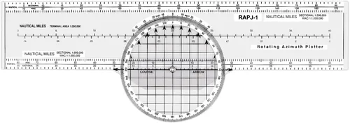 Regla de diapositiva de aviación trazador de aviación con 8 funciones para accesorios de estudiantes piloto trazador de azimut giratorio, gráficos