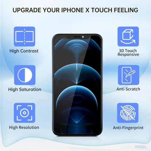 Vista 5 de para iPhone X pantalla de repuesto 5.8 "para iPhone 10 con auricular y sensor de proximidad pantalla LCD digitalizador 3D táctil completo montaje