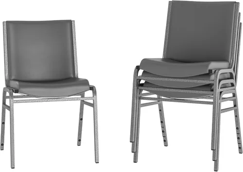 Vista 13 de Flash Furniture HERCULES Series - Silla apilable de tela negra con soporte de pandeo