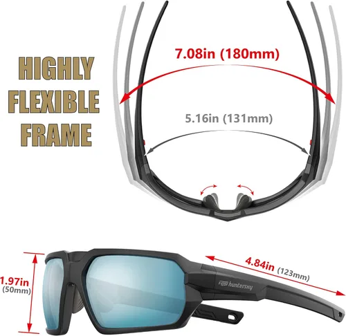 Vista 6 de HTS HUNTERSKY Ballistic Tactical ANSI Z87.1+ Impact Protection Anti Fog Shooting Glasses Military Grade Airsoft Range