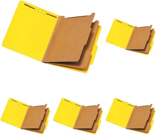 Vista 8 de Pendaflex Carpetas de clasificación, 2 divisores, cierres de 2 pulgadas, tamaño carta, amarillo, 10/caja (24134P)