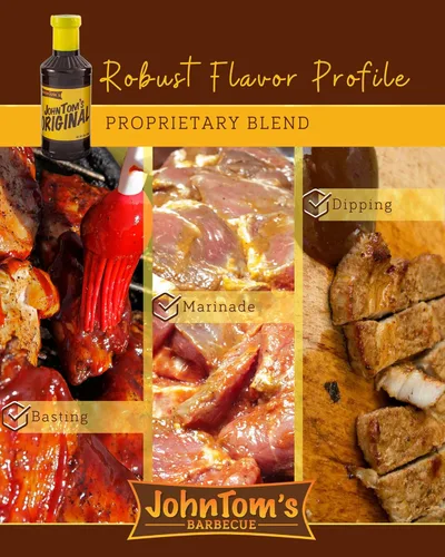 Vista 3 de JohnTom's Barbecue: Salsa original – Salsa gourmet BBQ de 20 oz. Botella – Hecho con todos los ingredientes naturales. Bueno como adobo de pechuga