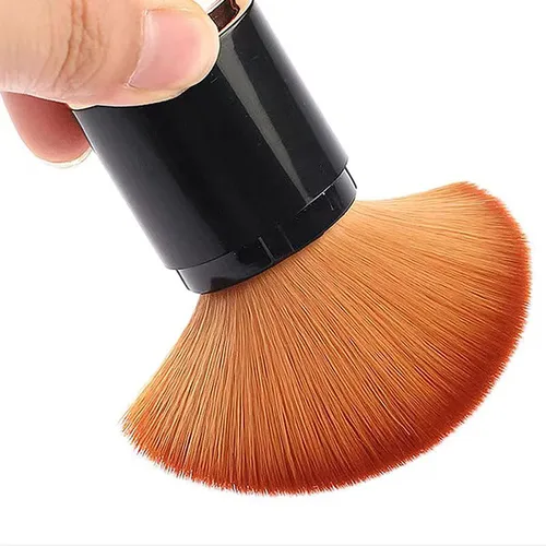 Vista 8 de Brocha de maquillaje para base, cepillo de maquillaje de doble extremo, mezcla de polvo líquido, maquillaje corrector, cepillo de rubor (marrón)