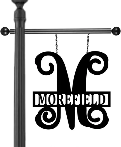 PK Décor Letrero Personalizado de Dirección con Apellido e Inicial para Casa - Placa Personalizada para Buzón para Exterior del Hogar - 12 pulgadas
