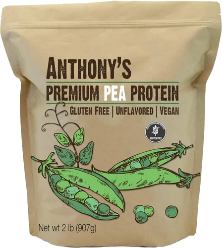 Vista 2 de Anthony's Proteína de guisante premium de 2 libras y copos de levadura nutricionales 1 libra