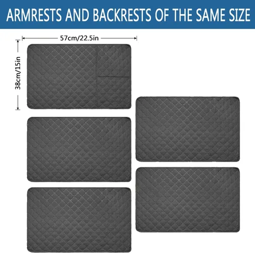 Vista 2 de XMAYODS Funda impermeable para sillón con reposabrazos, fundas antideslizantes para sofá y reposacabezas, fundas para respaldo, fundas para sillón