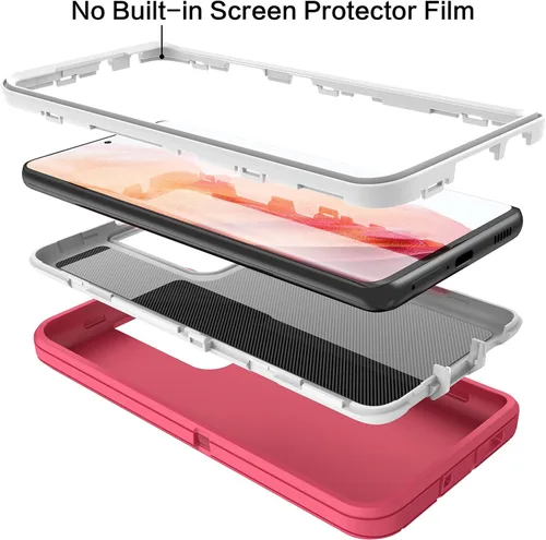 Vista 3 de MXX Funda compatible con Galaxy S21 Ultra, 3 capas súper resistente, protección contra golpes, a prueba de polvo, diseñada para Samsung Galaxy S21