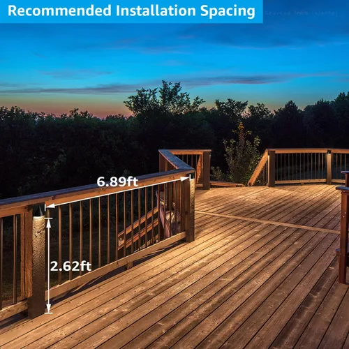 Vista 7 de LEONLITE 3CCT - Luz LED de bajo voltaje para terraza, 12-24V AC/DC, luz de valla de barandilla de paisaje, IP65 impermeable, certificación ETL, IP65