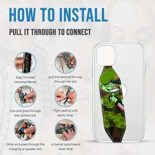 Vista 22 de Switchbands Correa de agarre universal para teléfono, soporte de teléfono personalizable para mano, agarre seguro de carga inalámbrica, correa