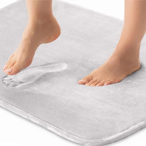 Vista 33 de GORILLA GRIP Tapete de Baño de Espuma Viscoelástica, Tapetes de Baño de Terciopelo Suave y Absorbente, Puntos Duraderos en la Parte Inferior