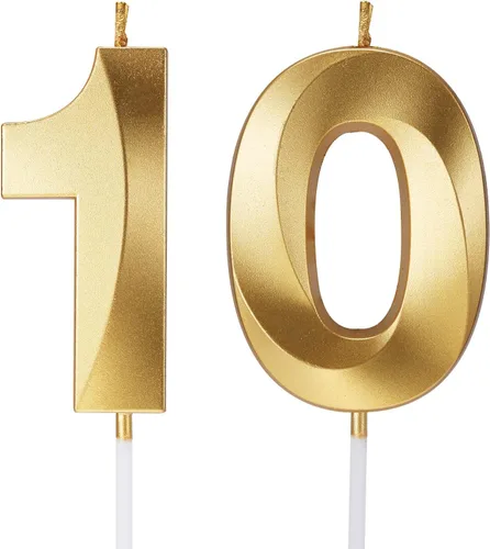 Vista 17 de Vela de cumpleaños número 1/2 de medio año, seis meses, decoración de pastel feliz, corona 3D (corona-1/2, dorado)