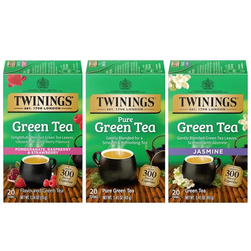 Vista 3 de Té Twining Green Granada, Frambuesa, Fresa, 20