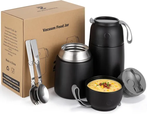 Tarro térmico aislado para alimentos fríos y calientes para niños y adultos, recipientes térmicos de comida caliente para sopa de 17 y 24 onzas para