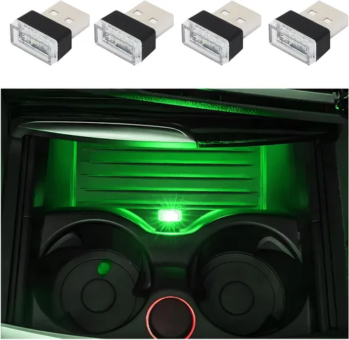 Vista 16 de Dickno 7 PCS Lámpara de Ambiente Interior de Coche LED USB, Mini Luz Nocturna LED Portátil, Kit de Iluminación Ambiental de Maletero con Interfaz